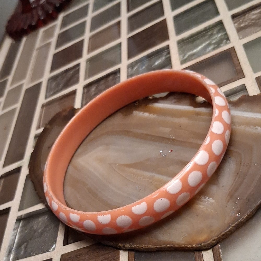 Orange Polka Dot Bangle